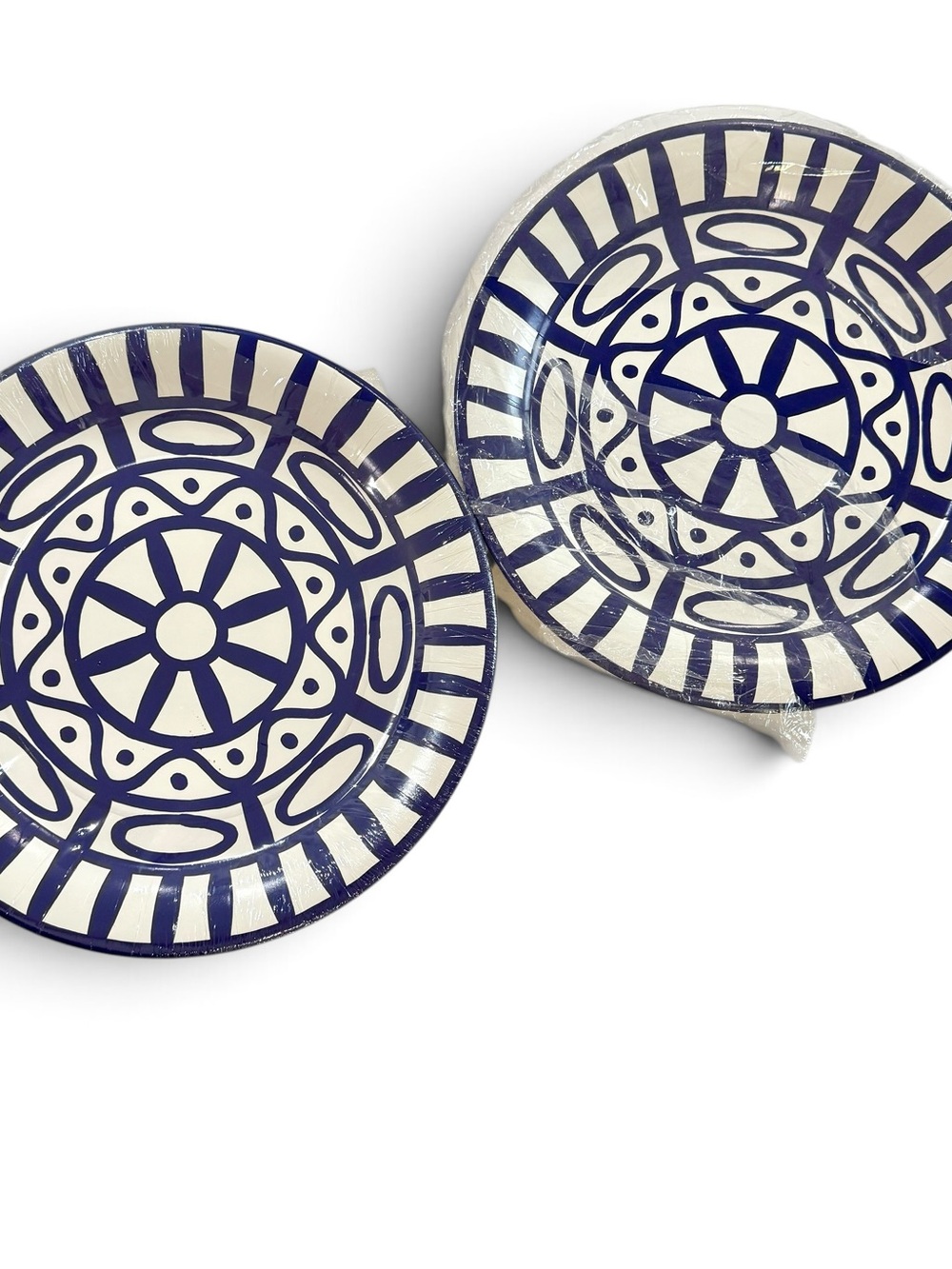 Dansk Arabesque Paper Dinner Plate Set Blue White 12 inch 33 Plates READ